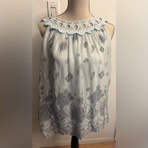 Via Signoria Sleeveless Baby Doll Baby Blue Silk MEDIUM